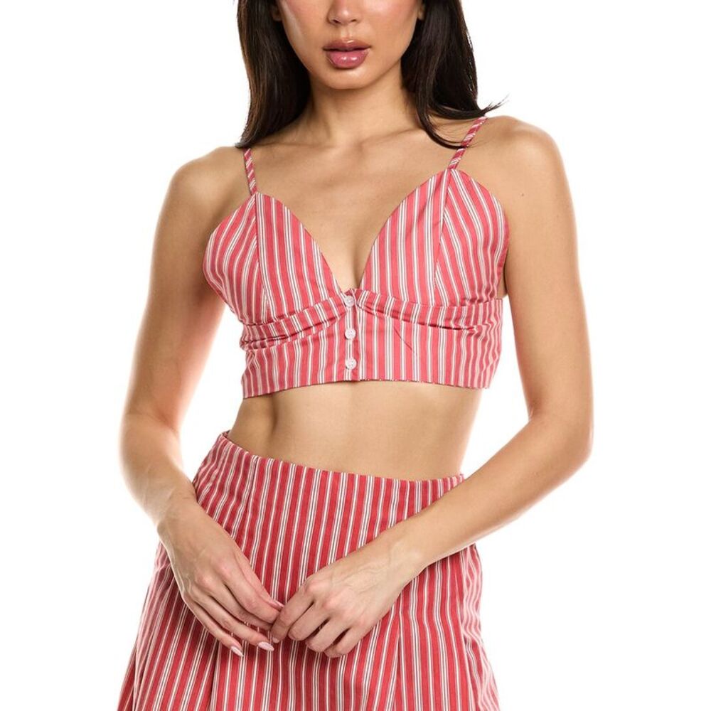 Estellina Womens  Stripe Top, Red